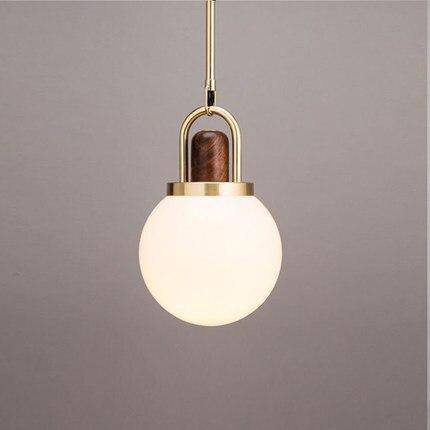 pendant light LED design with glass ball and gold metal