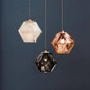 Suspension design diamant coloré en verre cristal