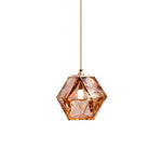 Suspension design diamant coloré en verre cristal