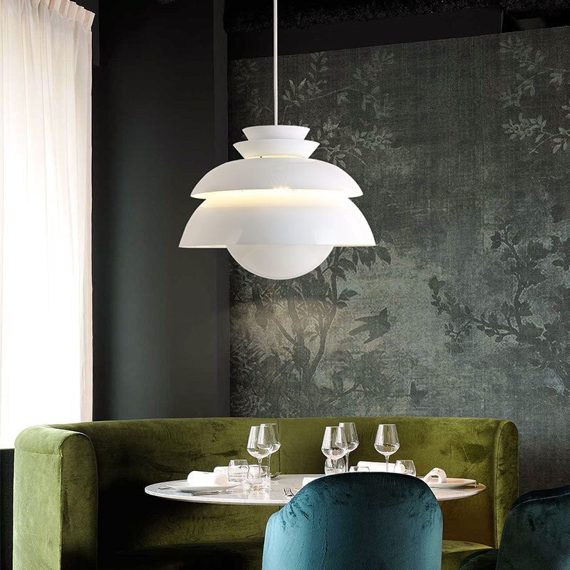 Suspension design LED blanche en forme de fleur Denmark