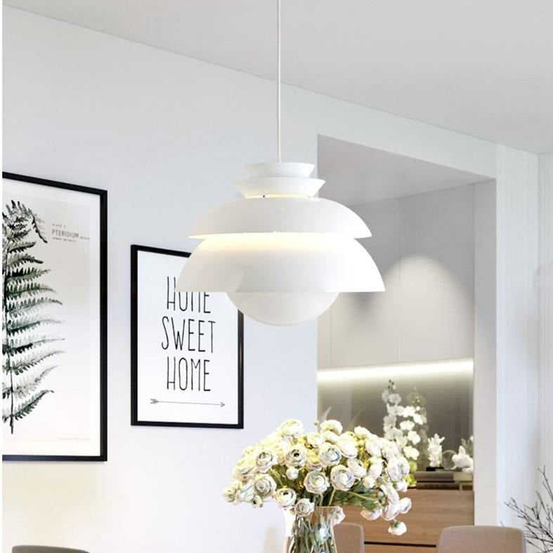 Suspension design LED blanche en forme de fleur Denmark