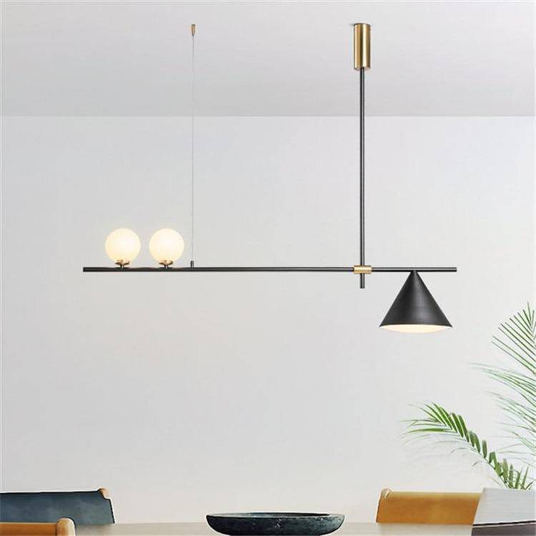 Design chandelier with Magic ball and cone lamp