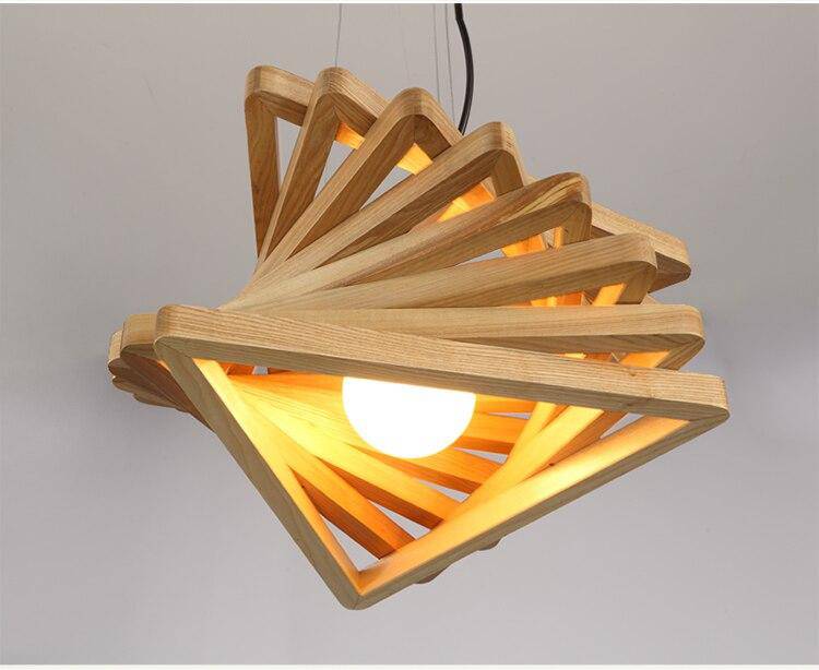 Design chandelier triangles in wood Fruit