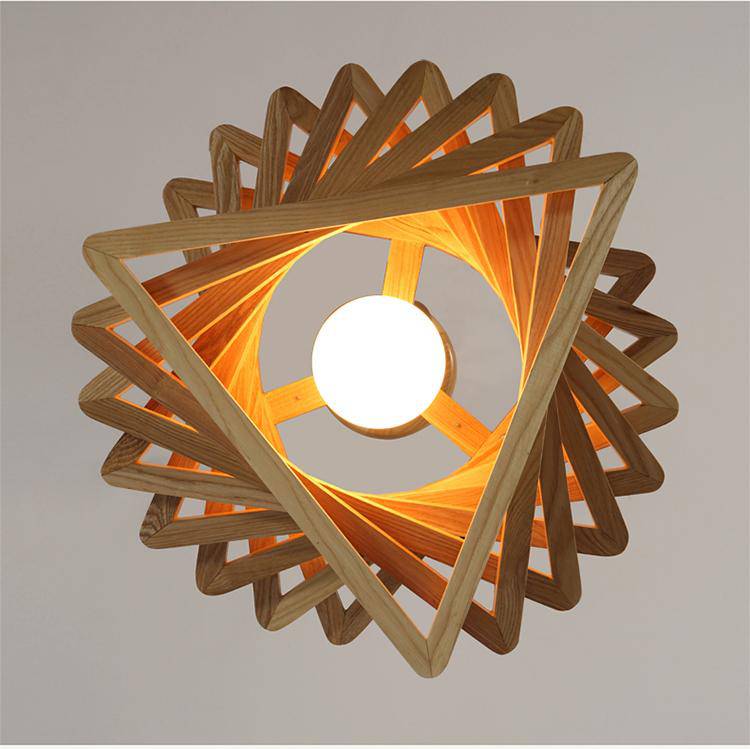 Lustre design triangles en bois Fruit