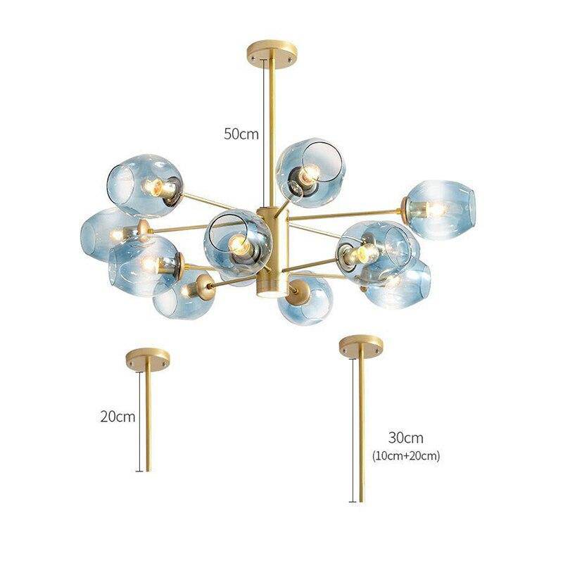 Design chandelier with Ball glass branches and balls