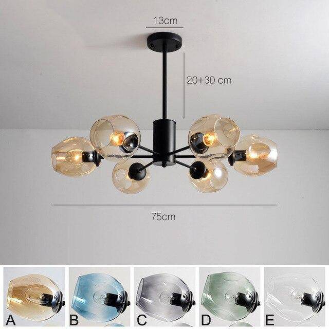 Design chandelier with Ball glass branches and balls