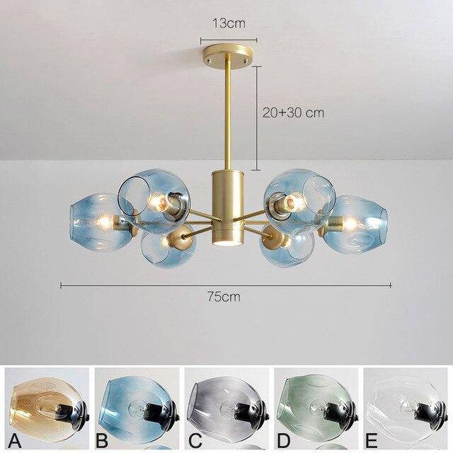 Design chandelier with Ball glass branches and balls