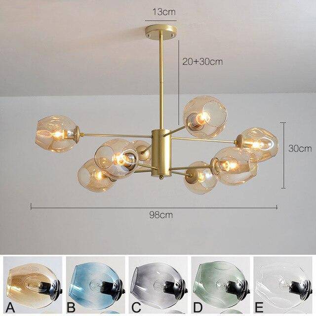 Design chandelier with Ball glass branches and balls