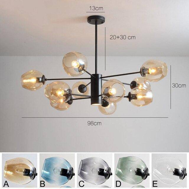 Design chandelier with Ball glass branches and balls