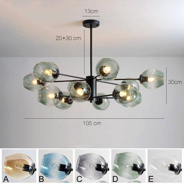 Design chandelier with Ball glass branches and balls