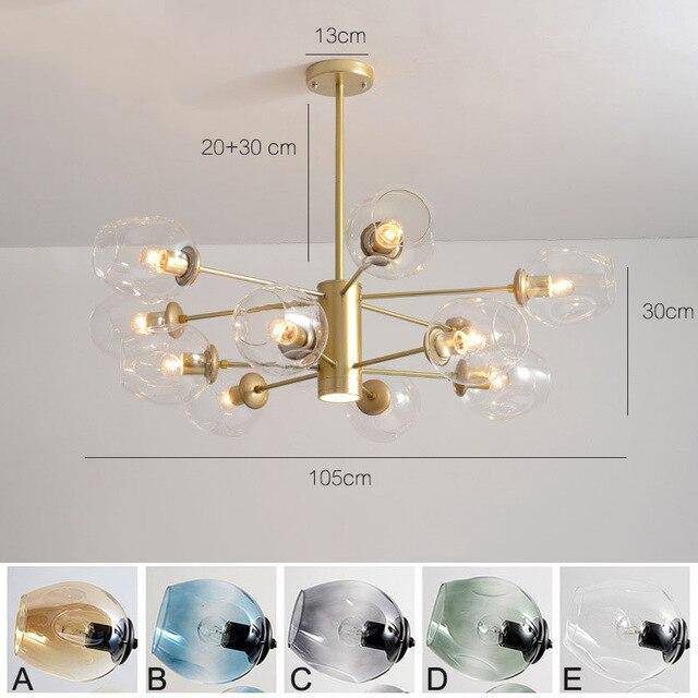 Design chandelier with Ball glass branches and balls