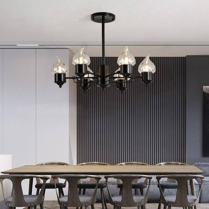 Lustre design à lampes bougies moderne - vue 2 sur 9