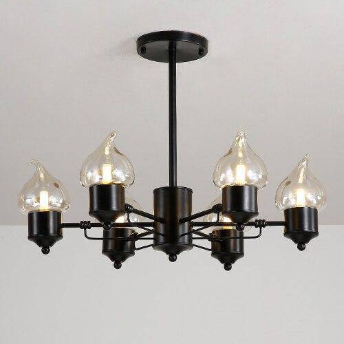 Lustre design à lampes bougies moderne - vue 4 sur 9