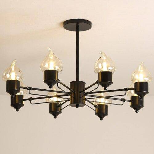 Lustre design à lampes bougies moderne - vue 6 sur 9