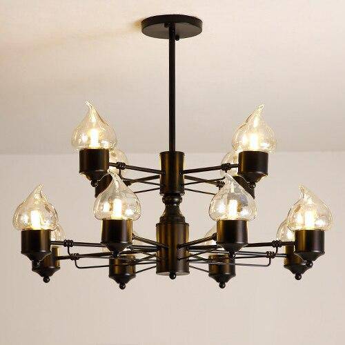 Lustre design à lampes bougies moderne - vue 5 sur 9