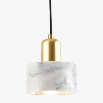 Suspension design LED dorée en marbre blanc Luxury