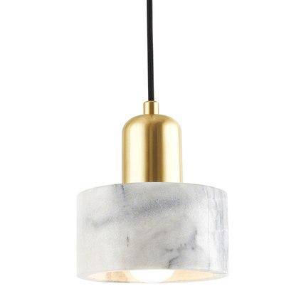 Suspension design LED dorée en marbre blanc Luxury