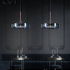 Suspension design ronde en verre bleue Dining