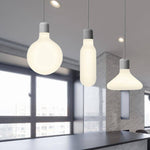 Suspension grise et verre de plusieurs formes Milk