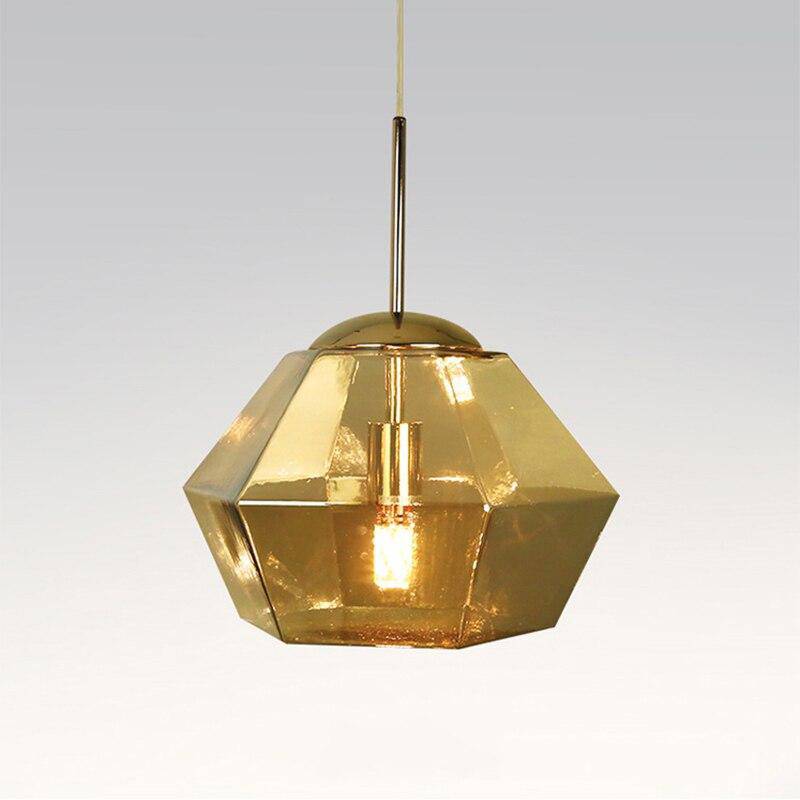 Lámpara de suspensión design Cristal de color en forma de diamante con LED