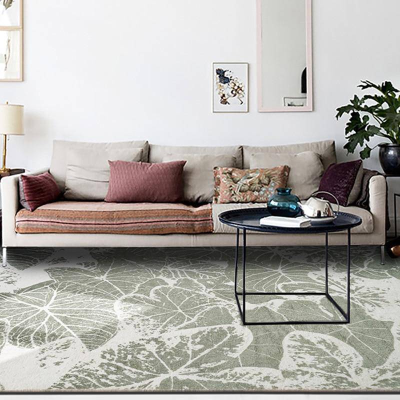 Rectangular carpet design with coloured leaves Soft