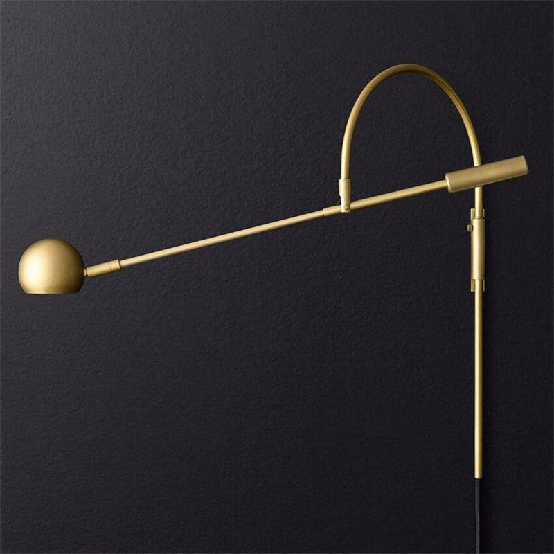 wall lamp Design LED wall lamp in gold with rounded metal shaft Shake