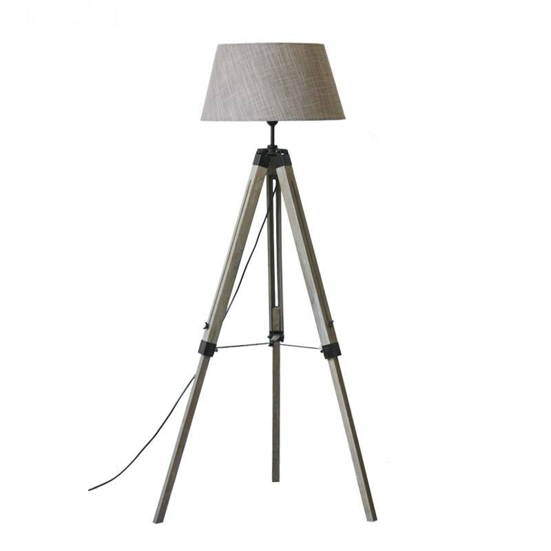 Lampadaire trépied ajustable avec abat-jour en tissu American - vue 6 sur 11
