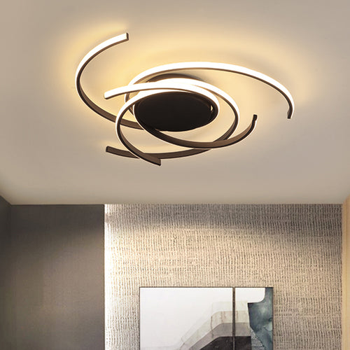 Plafonnier design LED avec des semi-cercles entrelacés Dilia