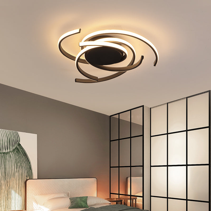 Plafonnier design LED avec des semi-cercles entrelacés Dilia