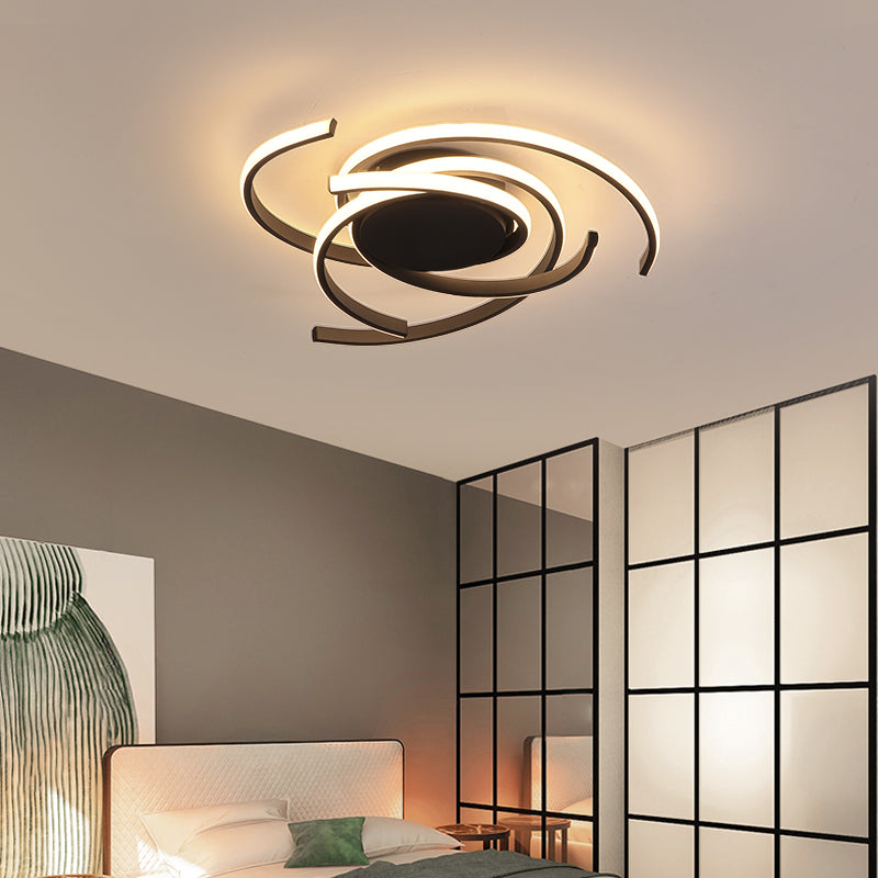 LED ceiling lamp with interlaced semi-circles Dilia
