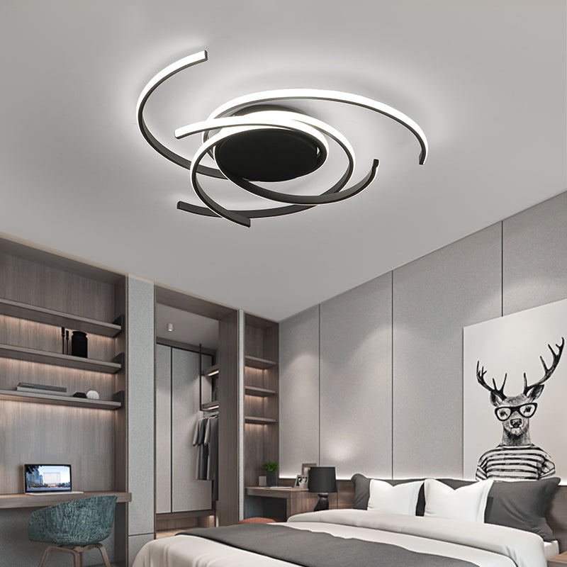 Plafonnier design LED avec des semi-cercles entrelacés Dilia