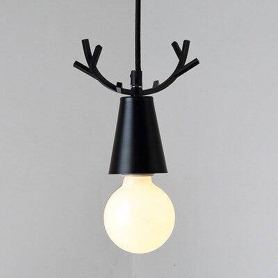 pendant light Conical LED and colored stag horns