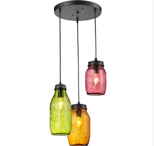 Lámpara de suspensión design botella de vidrio grande Tarro