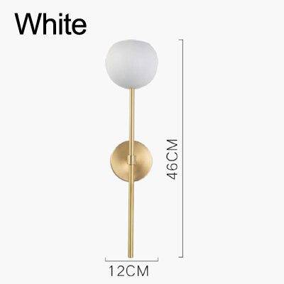 wall lamp LED wall lamp with golden stick and glass ball