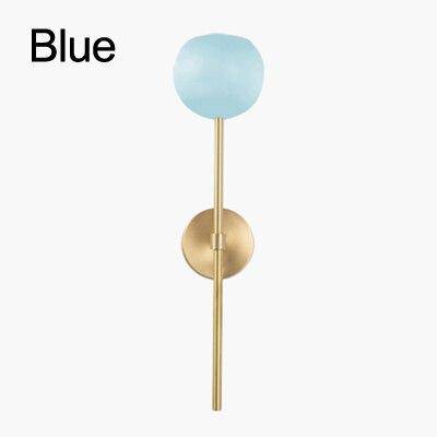Applique murale LED baton doré et boule en verre - vue 6 sur 7