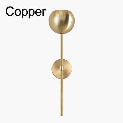 Applique murale LED baton doré et boule en verre - vue 5 sur 7