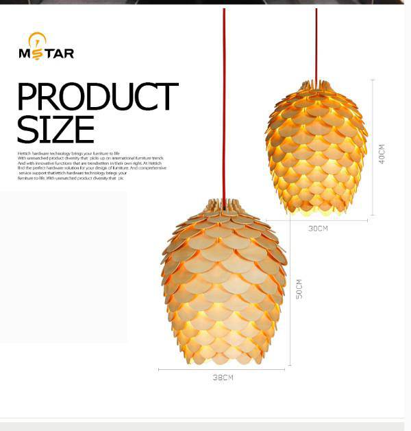Suspension design en bois fleur avec pétales Chiba - vue 7 sur 6