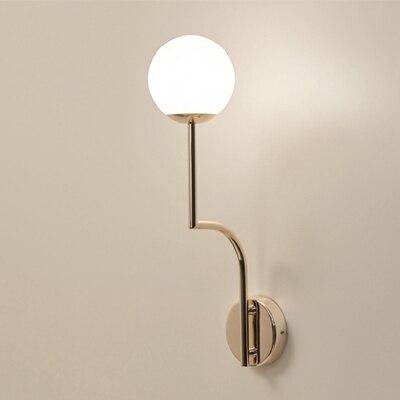 wall lamp LED wall design in gold with retro glass ball