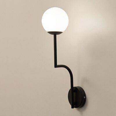 wall lamp LED wall design in gold with retro glass ball