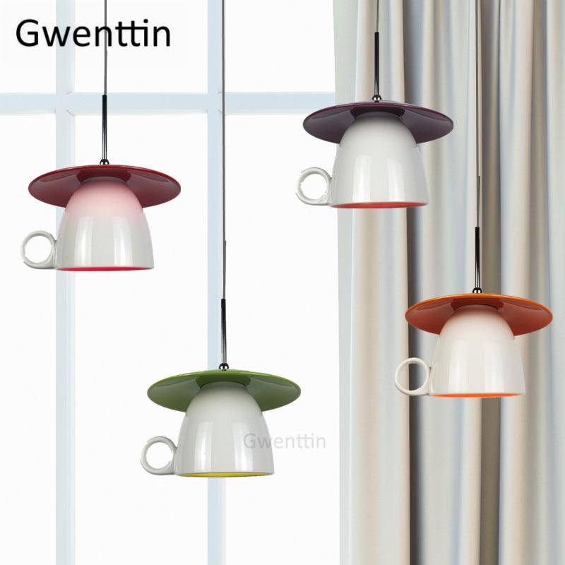 pendant light LED ceramic mug colored Cup