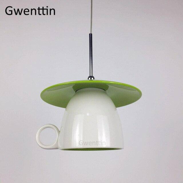 Suspension LED mug en céramique coloré Cup - vue 4 sur 7