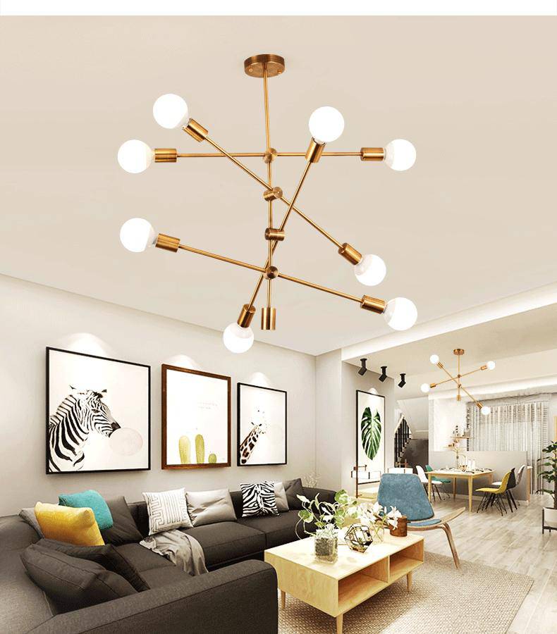 Design chandelier with arms and glass balls Line