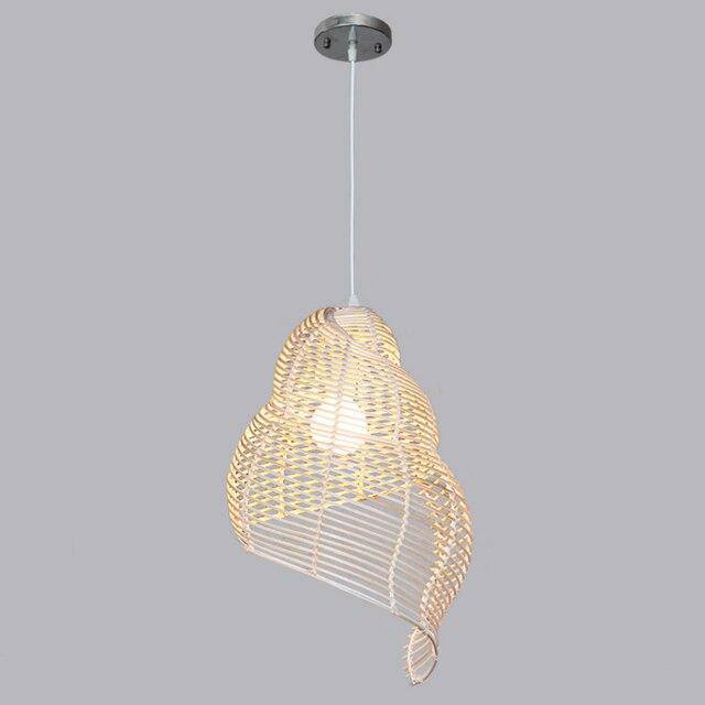 pendant light Spiral shell in wood Pastoral