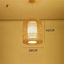 Suspension en rotin LED avec cylindre dans la boule style Tea