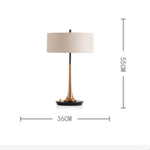 Lampe à poser moderne dorée avec abat-jour en tissu