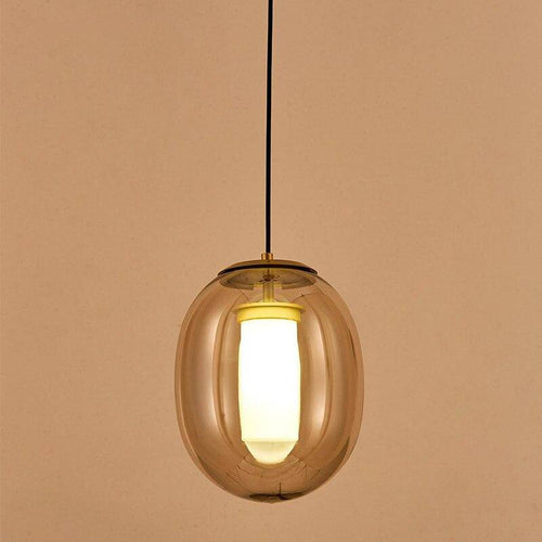 Suspension LED design bulle en verre colorée fumée - vue 4 sur 4