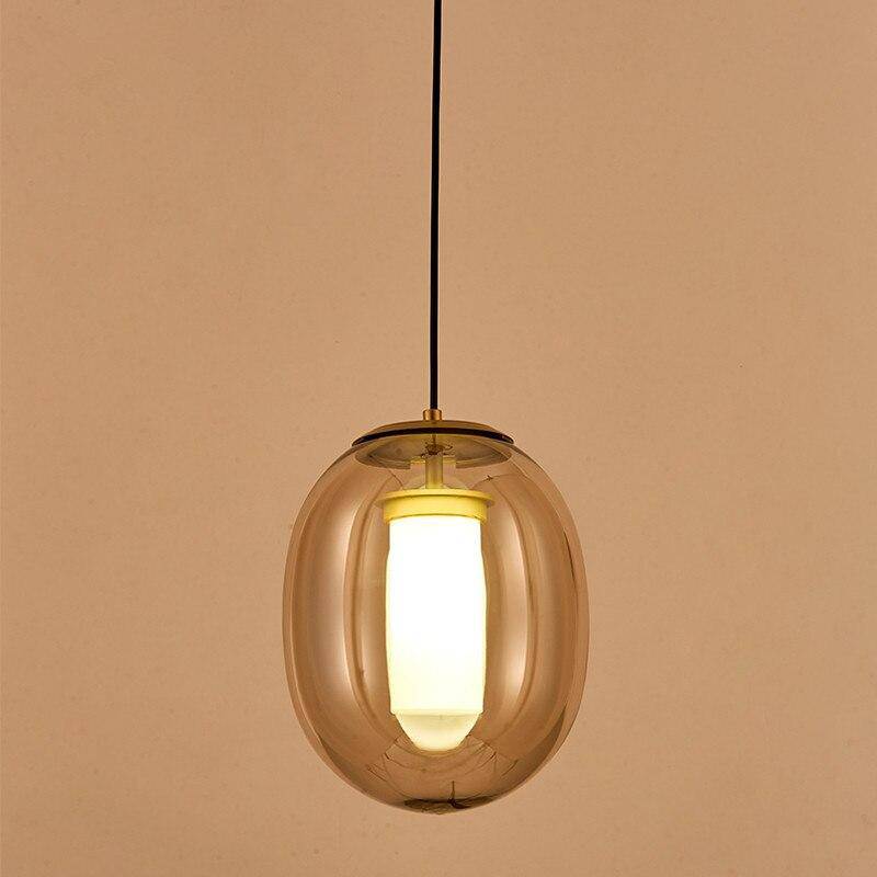 Lámpara de suspensión LED design burbuja de vidrio de color humo