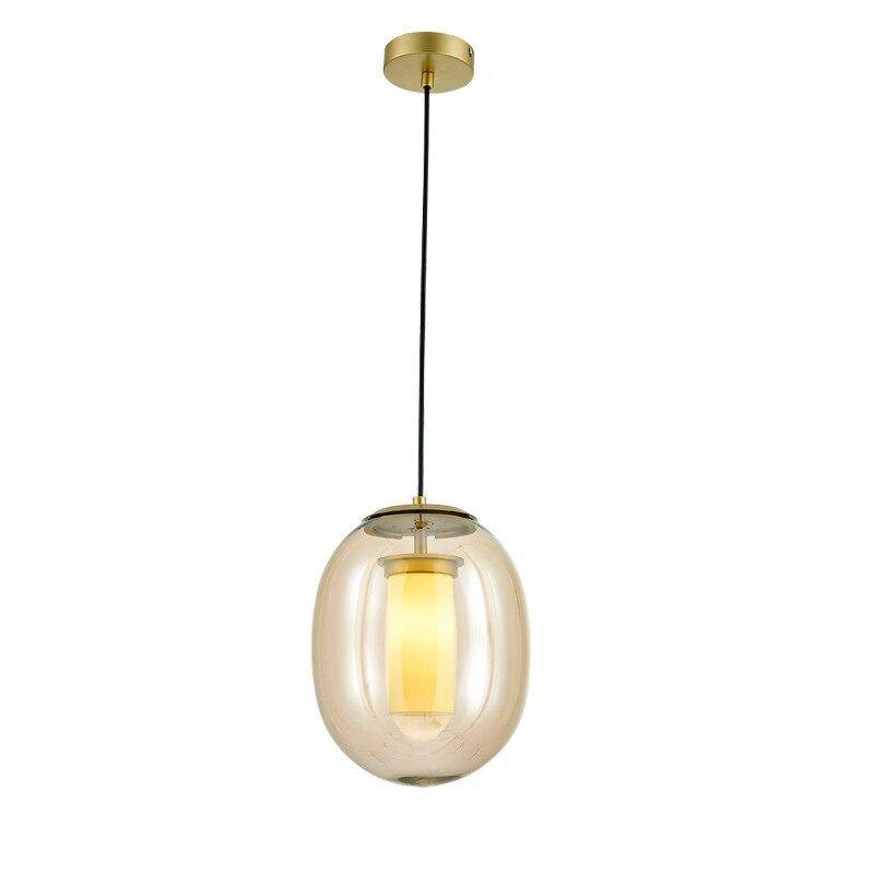 Suspension LED design bulle en verre colorée fumée - vue 3 sur 4