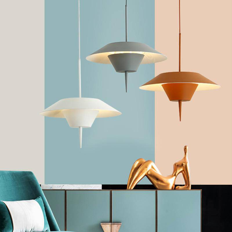 pendant light colorful conical design with LED Macaron