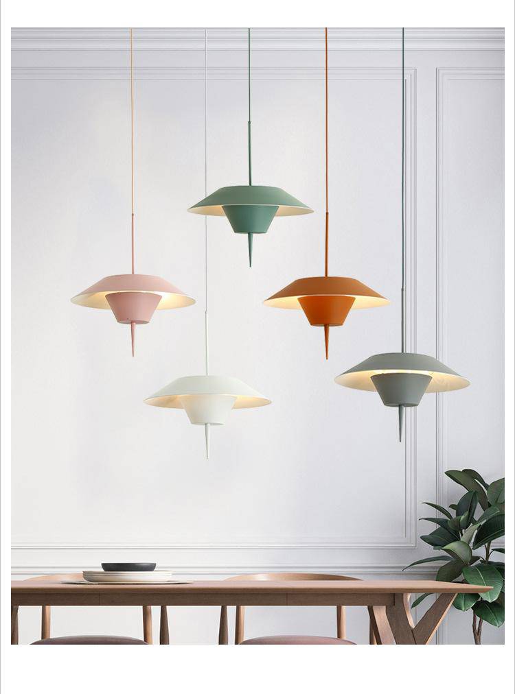 pendant light colorful conical design with LED Macaron